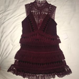 Self portrait burgundy dress